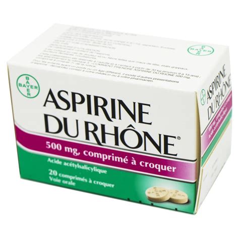 ASPIRINE DU RHONE 500 mg 20 comprimés à croquer BAYER Pharmacie du Cen