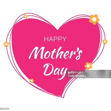 Happy Mothers Day Hand Drawn Typographic Lettering With Black Scribble