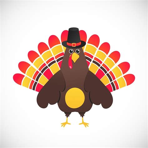 Premium Vector Thanksgiving Day Symbol Red Feathers Turkey With