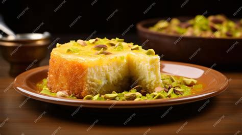 Premium AI Image | Kunafa oriental arabic sweets kunafa with cheese