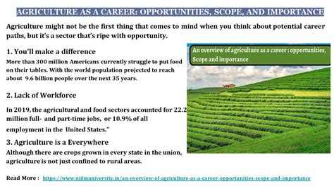 Ppt An Overview Of Agriculture As A Career Opportunities Scope And