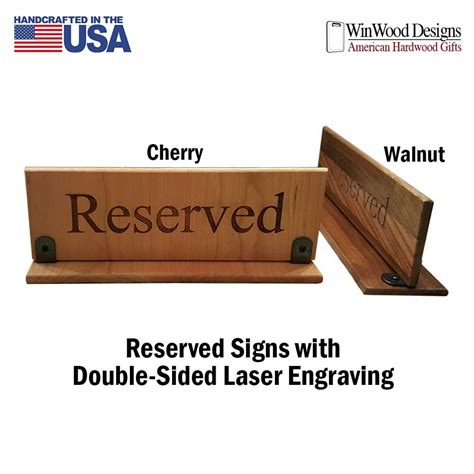 Hardwood Reserved Signs Restaurants Tabletop Reserved Sign Etsy