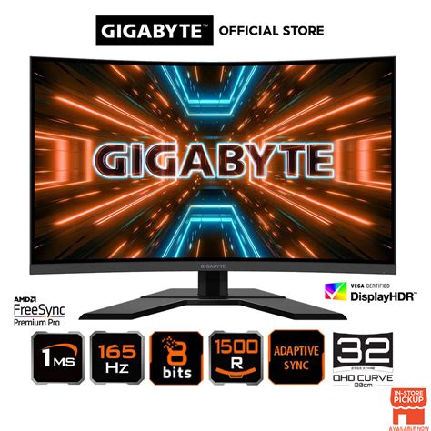 Gigabyte G32qc Qhd 165hz 1ms Hdr 400 Freesync Pro Curve Gaming Monitor 31 5” Shopee Malaysia