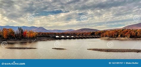 Autumn on the reservoir stock image. Image of skies - 163189707