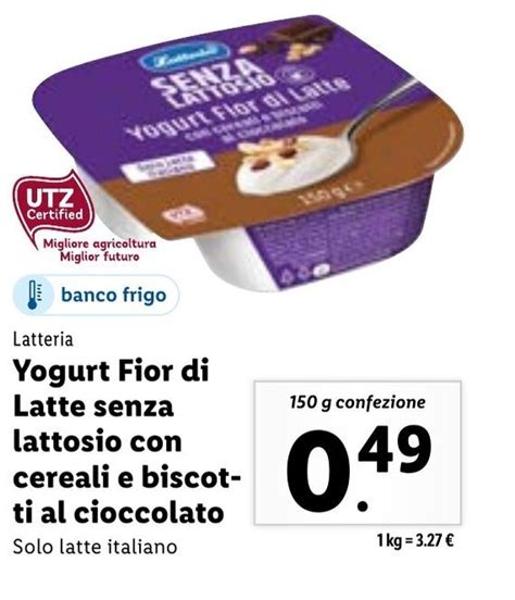 Latteria Yogurt Fior Di Latte Senza Lattosio Con Cereali E Biscotti Al