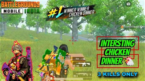 BGMI HINDI VOICE Only 3 Kills Chicken Dinner Intersting Video Erangle