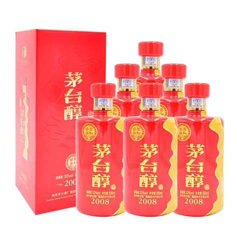 53度贵州茅台集团 茅台醇2008 500ml6瓶）【价格 品牌 图片 评论】 酒仙网