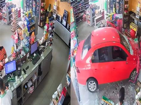 Vídeo carro desgovernado invade posto e atropela cliente no PR