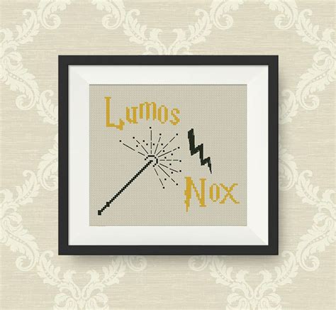 Lumos Nox Cross Stitch Pattern Harry Potter Spells Cross Stitch