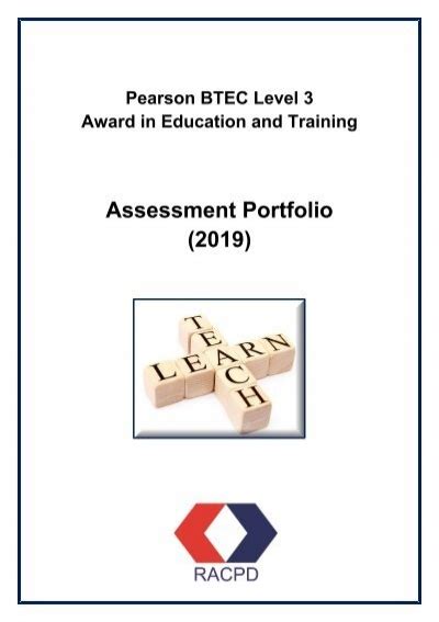 Pearson Btec Level 3 Assessment Portfolio 2019