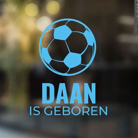 Geboortesticker Jongen Voetbal Formaat 50 X 50 Cm Raamsticker