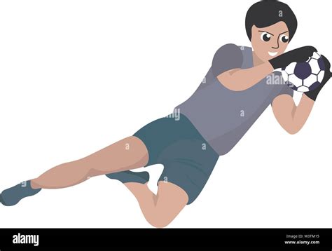 Goalkeeper In Air Illustration Vector On White Background Stock