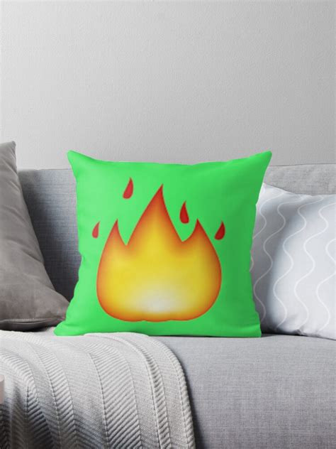 Flame Emoji Throw Pillows By Nojams Redbubble