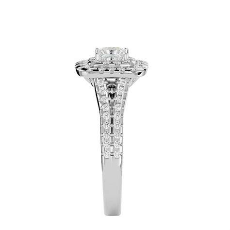 Princess Cut Double Halo Diamond Engagement Ring Skygem And Company Australia