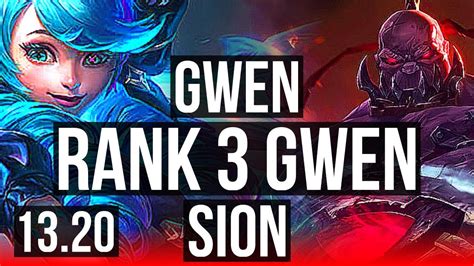 Gwen Vs Sion Top Rank Gwen Quadra Legendary Rank