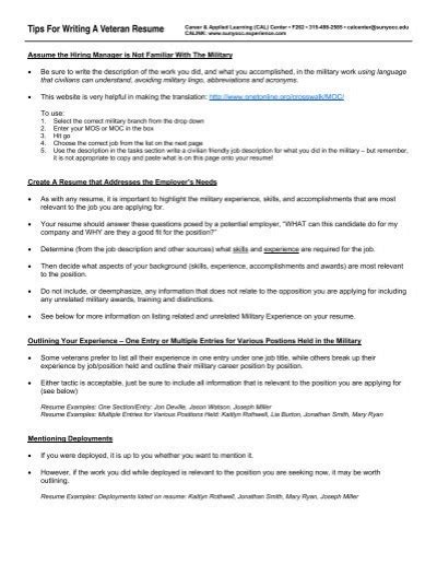 Guide Veteran Resume Veteran Resume Samples