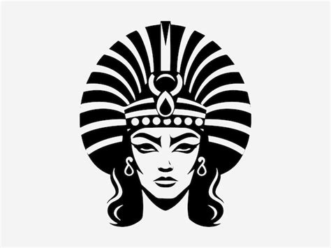 Premium Vector Cleopatra Hand Drawn Logo Design Illustration