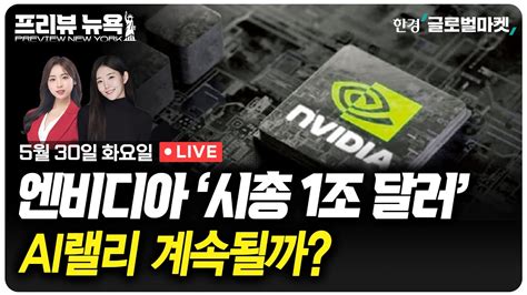 엔비디아 ‘시총 1조 달러 Ai랠리 계속될까 프리뷰뉴욕 Youtube