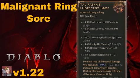 Diablo Iv Unique Items Tal Rasha S Iridescent Loop Malignant Ring