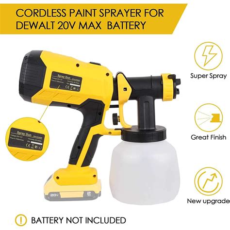 Mellif Brushless Hvlp Paint Sprayer For Dewalt V Max Battery Cordless