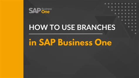 How To Use Branches In Sap Business One Kabeer Consulting