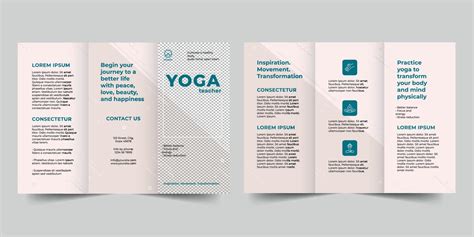 Yoga Instructor Trifold Brochure Template Flyer Vector Layout Trifold