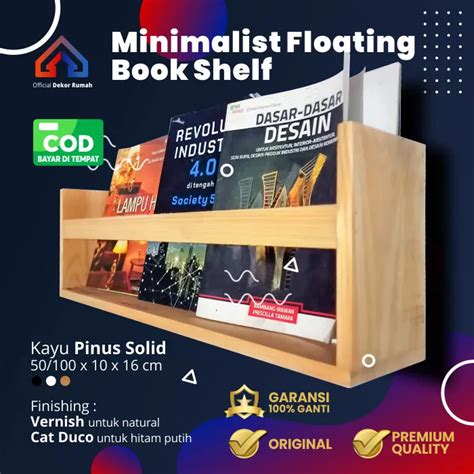 Cod Rak Tempat Penyimpanan Buku Alquran Dinding Tempel Minimalis Kayu