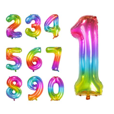 Palloncino Numero Arcobaleno Da Cm Folat Per