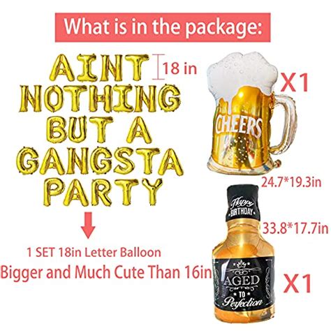 Gold Aint Nothing But A Gangsta Party Letter Balloon Banner S