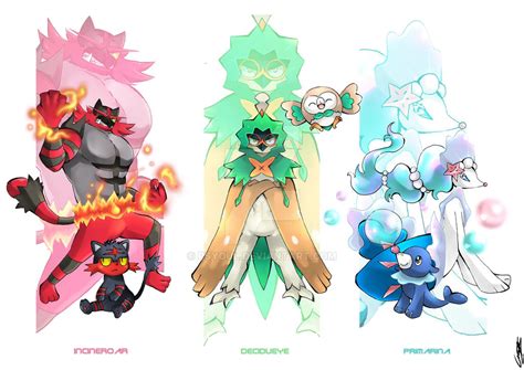 Alola Starters By Psyoul On Deviantart