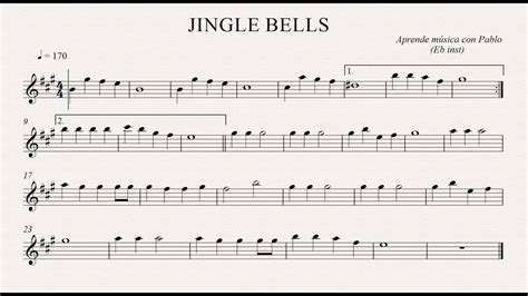 Jingle Bells Eb Inst Saxo Alto Saxo Barítono Partitura Con