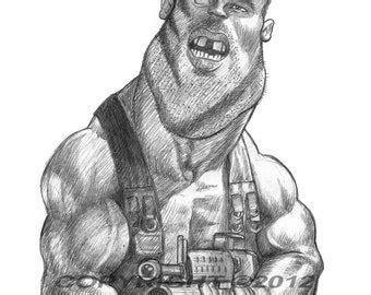 Arnold Schwarzenegger Predator Caricature Art Print Etsy