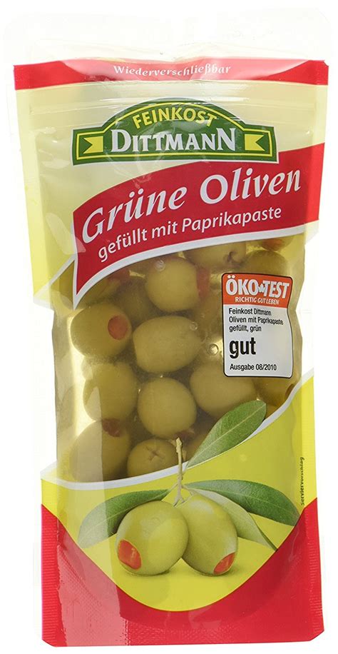 Feinkost Dittmann Oliven gefüllt mit Paprikapaste 10er Pack 10 x 250g