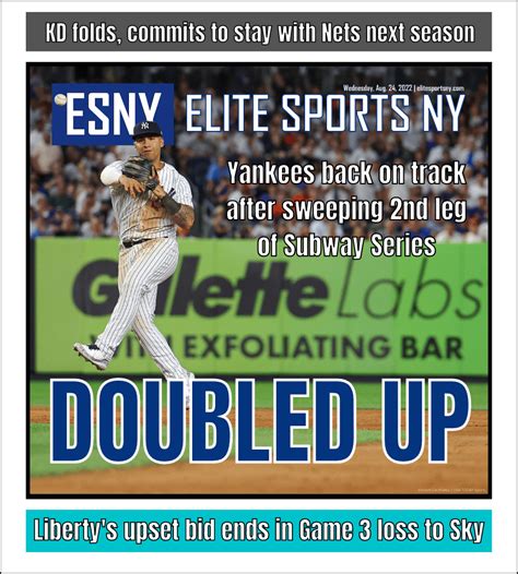 Yankees sweep 2nd leg of Subway Series vs. Mets | ESNY back page