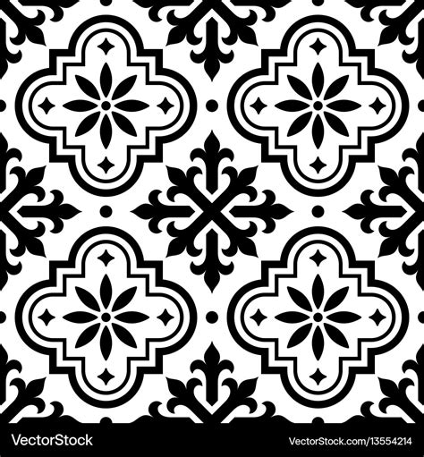 Spanish Tile Pattern Moroccan Tiles Seamless Vector Image