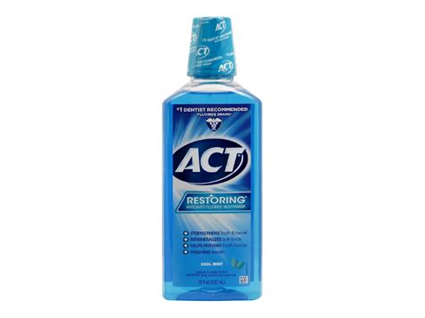 Act Restoring Anticavity Fluoride Mouthwash Cool Mint 18 Fl Oz532 Ml Ingredients And Reviews