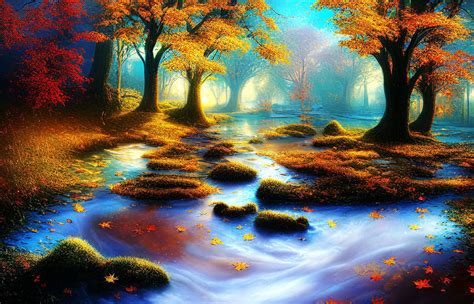 Magical Autumn Trees by AllAiAlways on DeviantArt