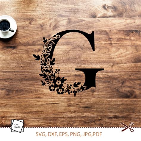 Botanical Alphabet Svg Floral Letter G Svg Cut File SVG Etsy