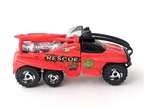 Hot Wheels Red XS IVE Field And Forest Rescue Truck Stamped 2000 First Editions Push Pull Toys