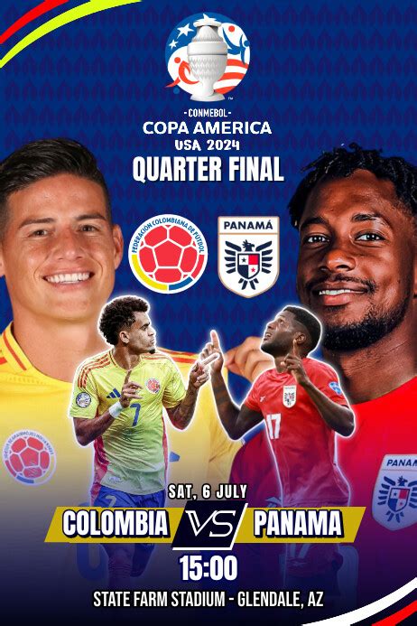 Copa America Quarter Finals Colombia Vs Panam Template Postermywall