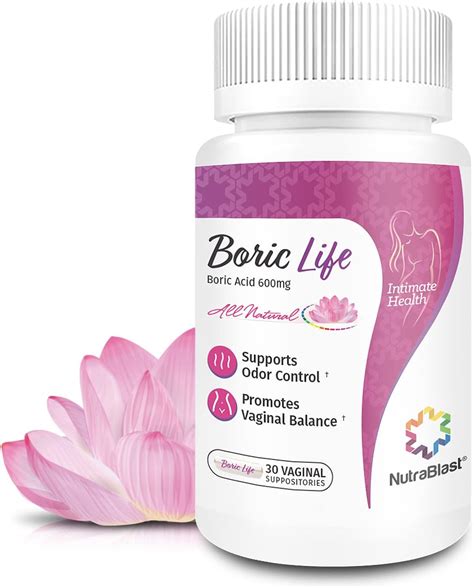 NutraBlast Boric Life Suppositoires Vaginaux Dacide Borique 100