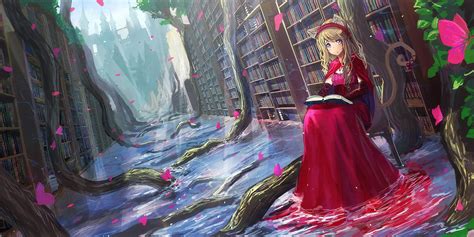 Anime Girl Reading A Book Wallpaper