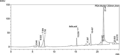 Hplc Chromatogram Of Ethyl Acetate Extracted Sample From Commercially Download Scientific