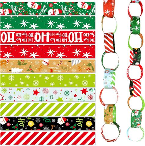 Astaron Printed Creative Christmas Paper Chains Festive Craft Paper