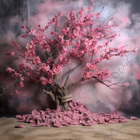 Cherry Blossom Tree Digital Backdrop Overlay Wedding Sweet 16