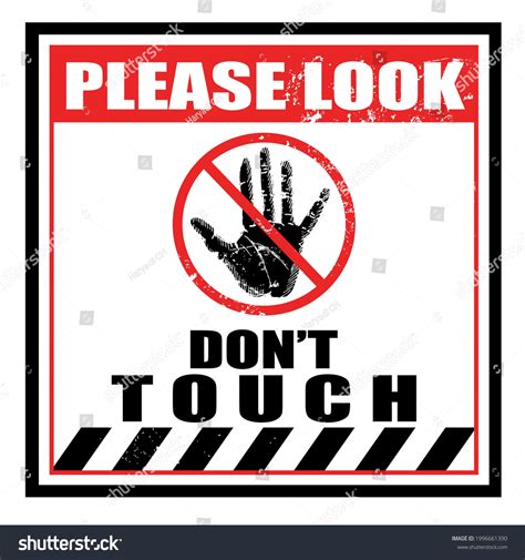 Please Look Dont Touch Sticker Label Stock Vector (Royalty Free ...
