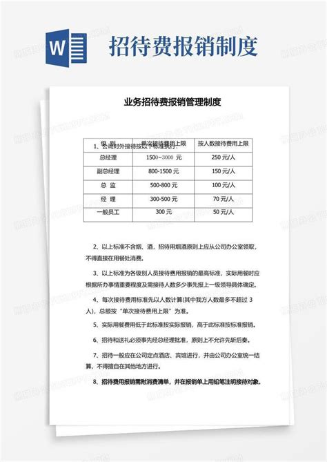 业务招待费报销管理制度word模板下载编号qarzrgml熊猫办公