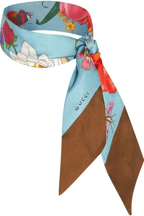 Gucci Floral Print Silk Twill Scarf Gucci Floral Silk Twill Scarf