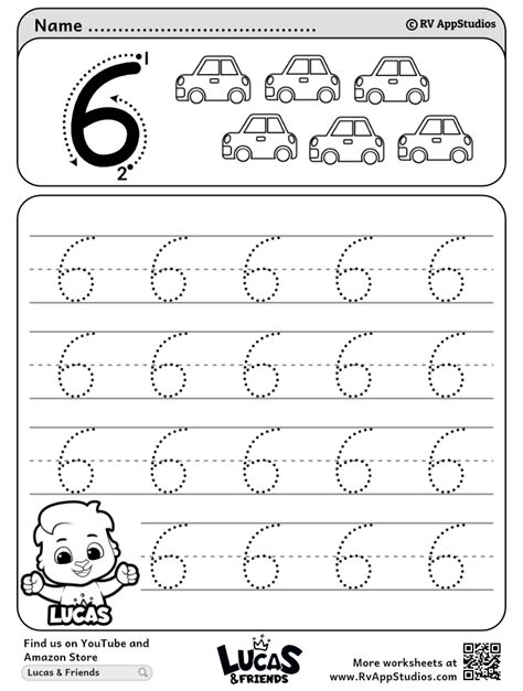 Number 6 Tracing Worksheets Count And Trace Number 6