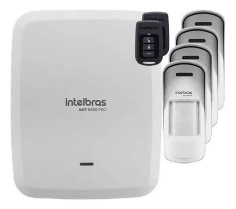 Kit Alarme Amt 8000 Pro Wifi S Fio 4 Sensores Infra Externo